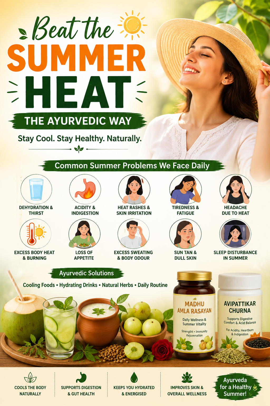 Beat the Summer Heat: Key Summer Daily Life Problems &amp; Ayurvedic Treatments