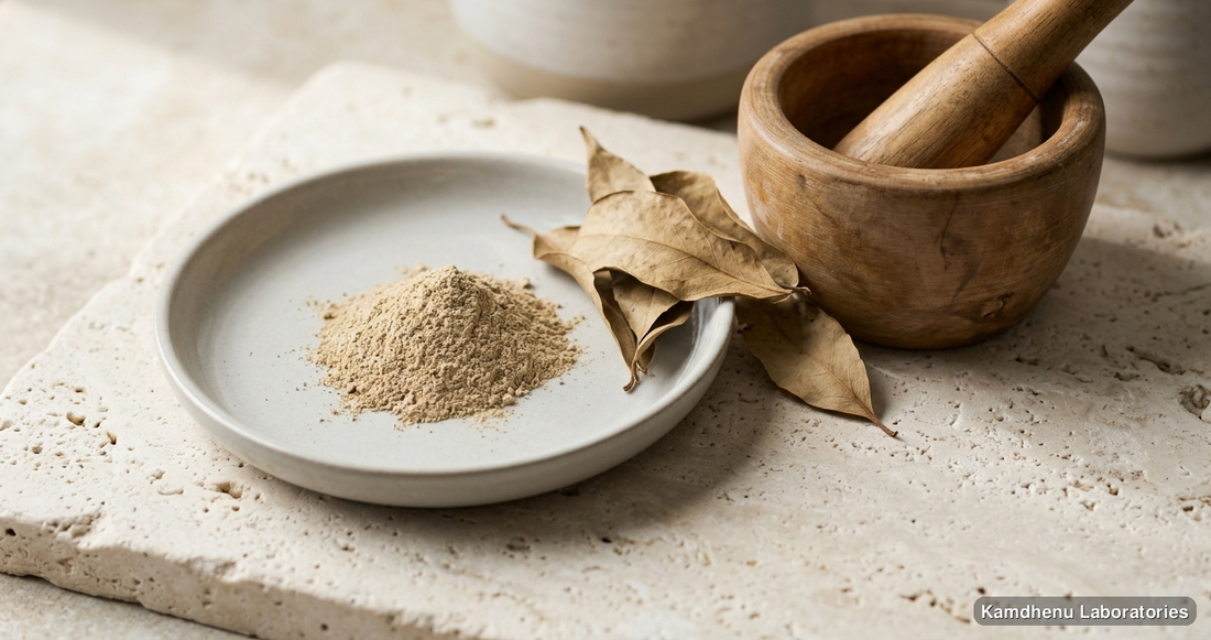 Apoorva Tailam — Ayurvedic oil. Clean product photograph on a soft light background.