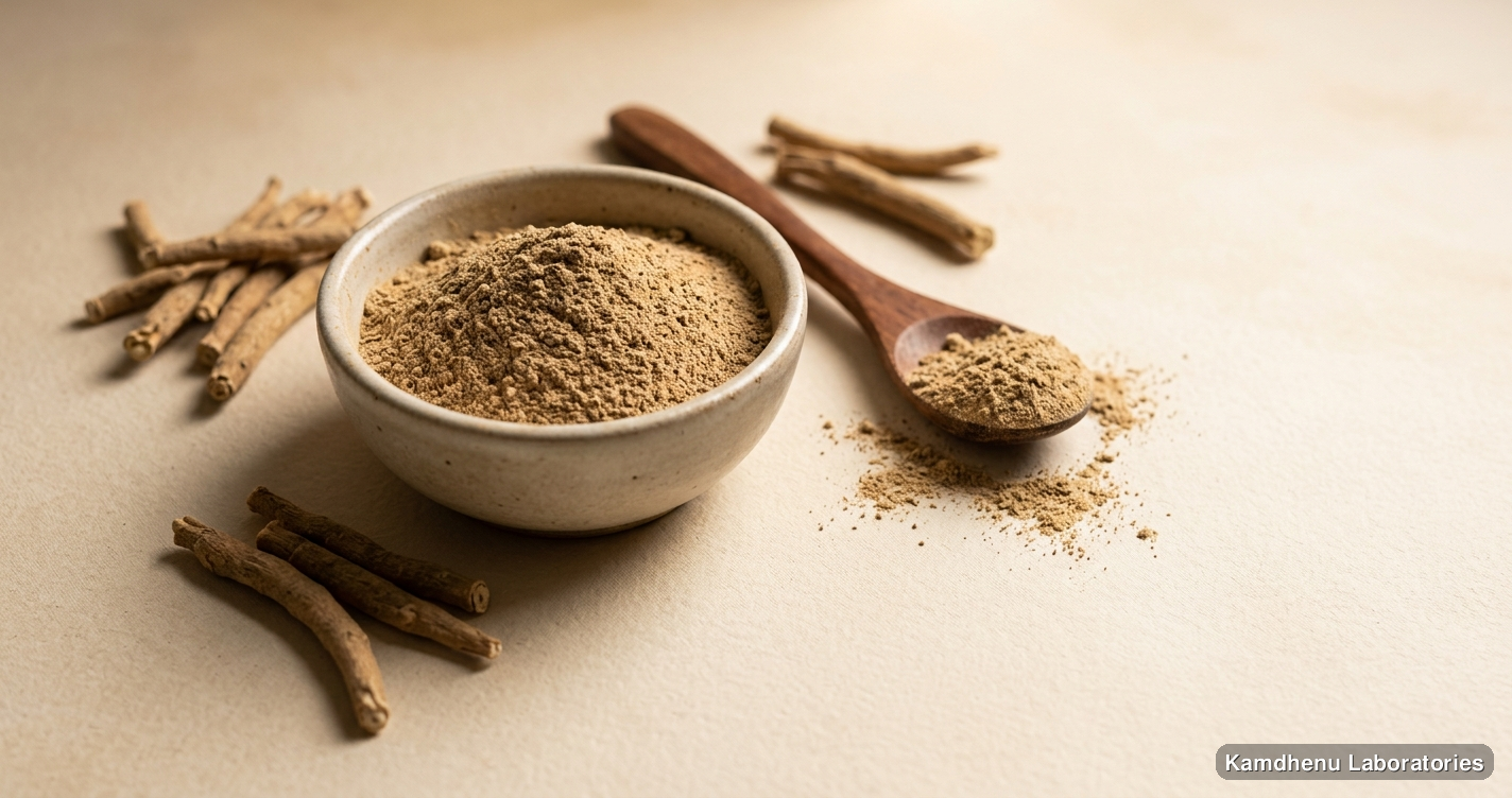 Ayurvedic powder — Ashwagandhadhi Churna | 250GM featuring ashwagandha, photographed in a wellness setting