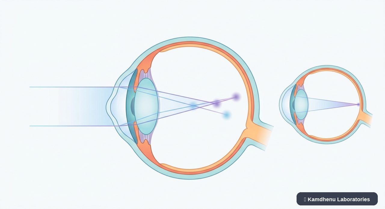 Editorial illustration representing Astigmatism for the Kamdhenu Laboratories educational wellness blog.