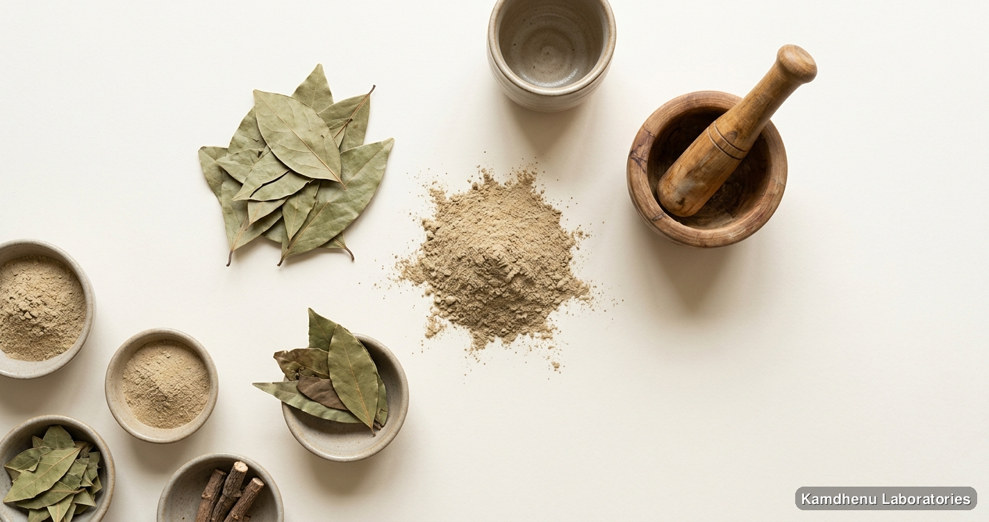 Babool Gum Sabut (400 g) — Ayurvedic product. Clean product photograph on a soft light background.
