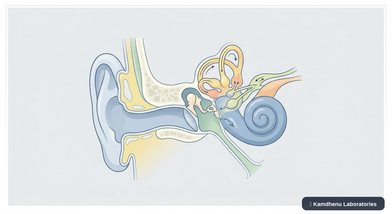 Editorial illustration representing Balance disorder for the Kamdhenu Laboratories educational wellness blog.