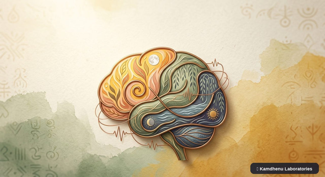 Editorial illustration representing Bipolar disorder for the Kamdhenu Laboratories educational wellness blog.