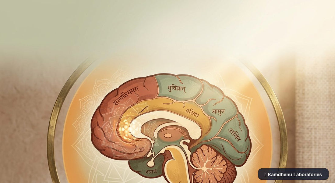 Editorial illustration representing Body dysmorphic disorder for the Kamdhenu Laboratories educational wellness blog.