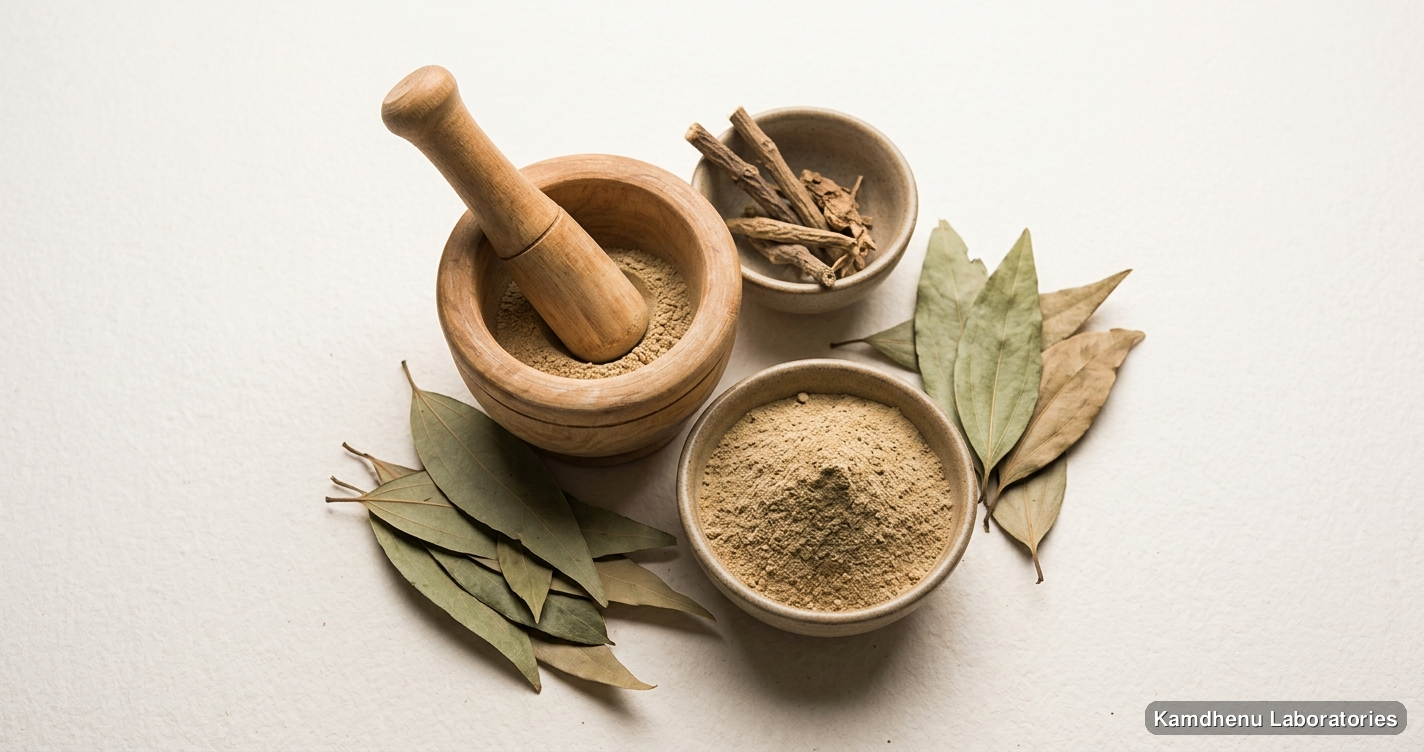 Chirayata Powder — Ayurvedic powder. Clean product photograph on a soft light background.