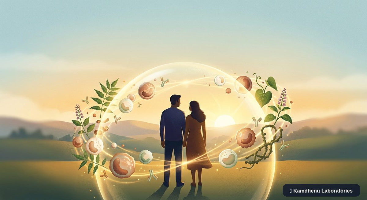 Editorial illustration representing Chlamydia for the Kamdhenu Laboratories educational wellness blog.