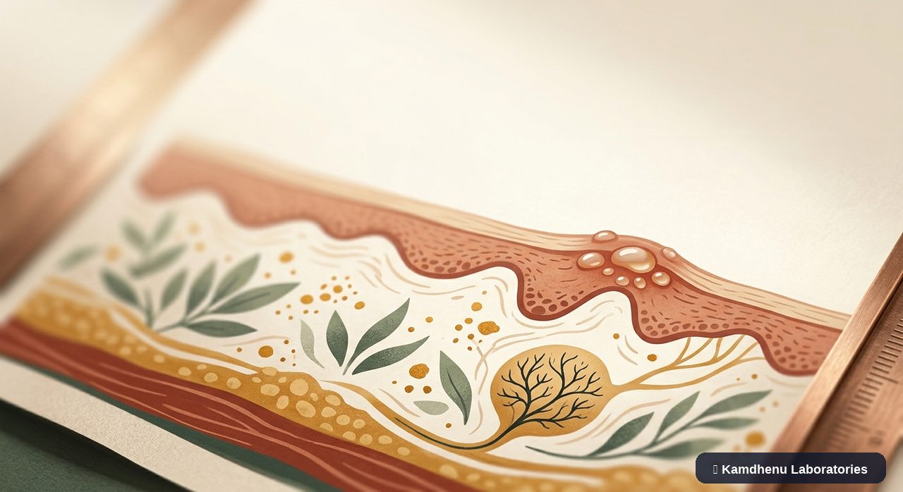 Editorial illustration representing Cold sores for the Kamdhenu Laboratories educational wellness blog.