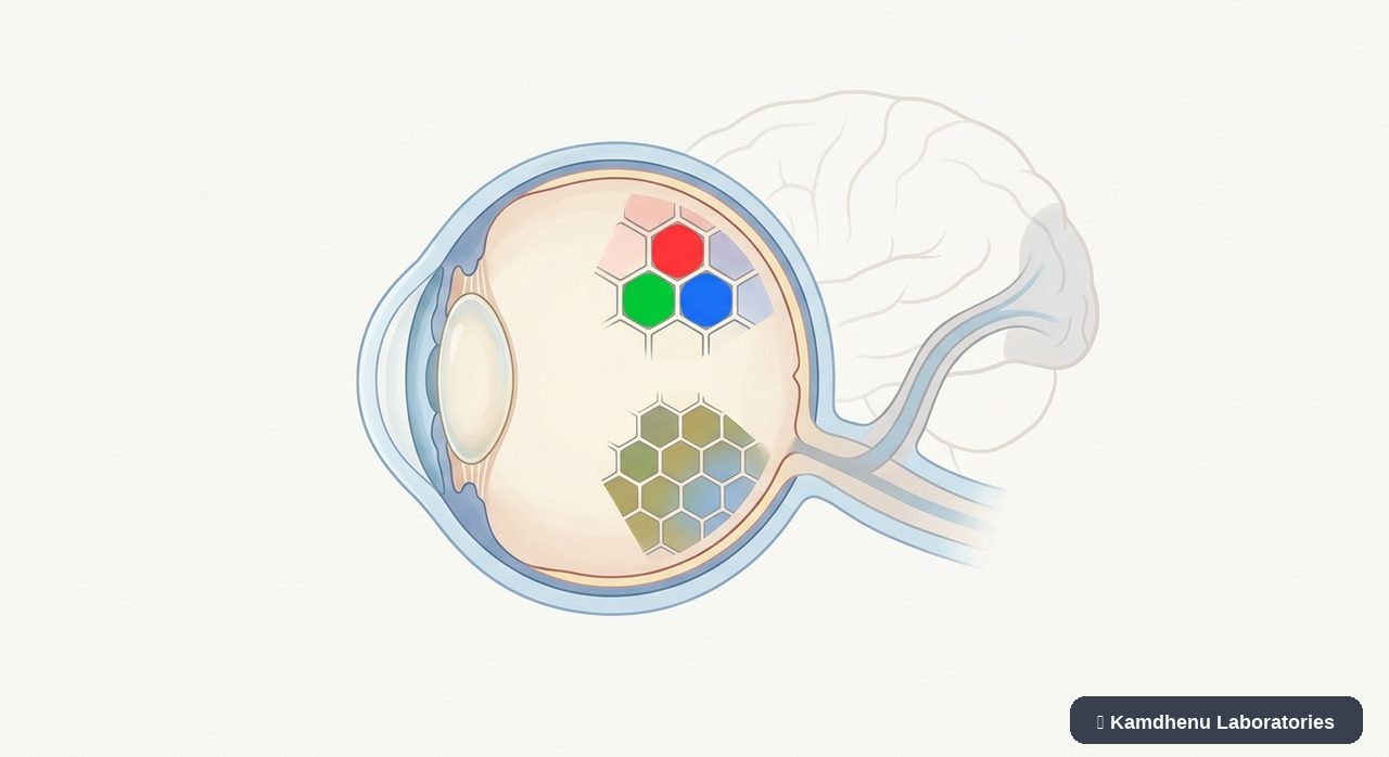 Editorial illustration representing Colour blindness for the Kamdhenu Laboratories educational wellness blog.