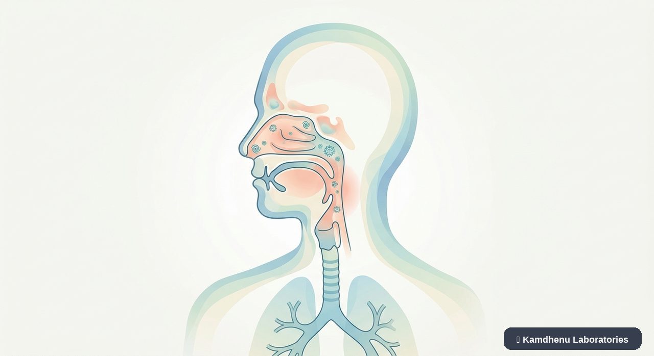 Editorial illustration representing Common cold for the Kamdhenu Laboratories educational wellness blog.
