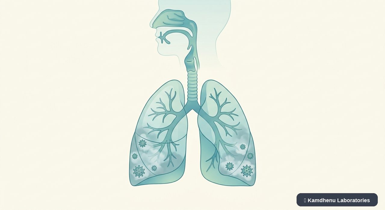Editorial illustration representing COVID-19 for the Kamdhenu Laboratories educational wellness blog.
