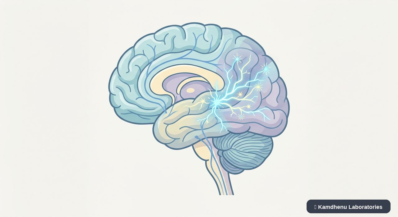 Editorial illustration representing Epilepsy for the Kamdhenu Laboratories educational wellness blog.