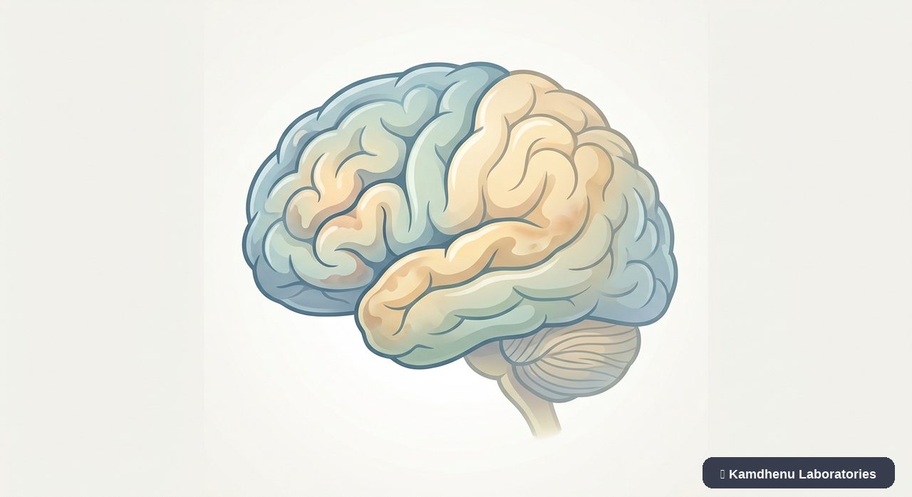 Editorial illustration representing Frontotemporal dementia for the Kamdhenu Laboratories educational wellness blog.