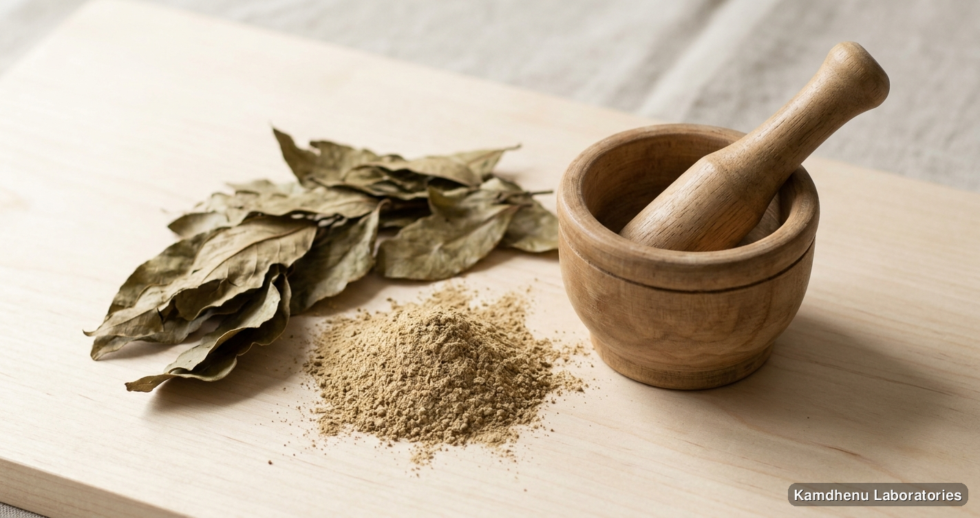 Gudhal Powder — Ayurvedic powder. Clean product photograph on a soft light background.