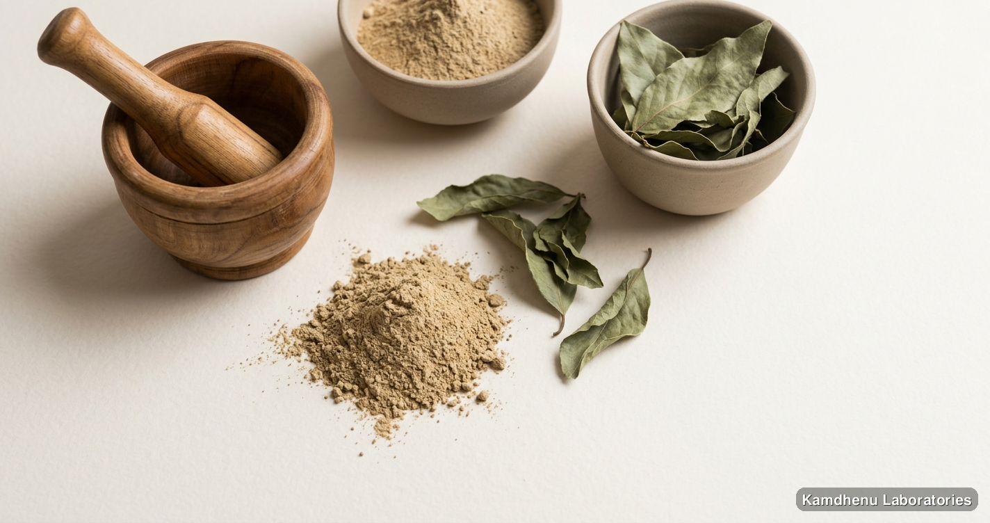 Gurmaar Powder — Ayurvedic powder. Clean product photograph on a soft light background.