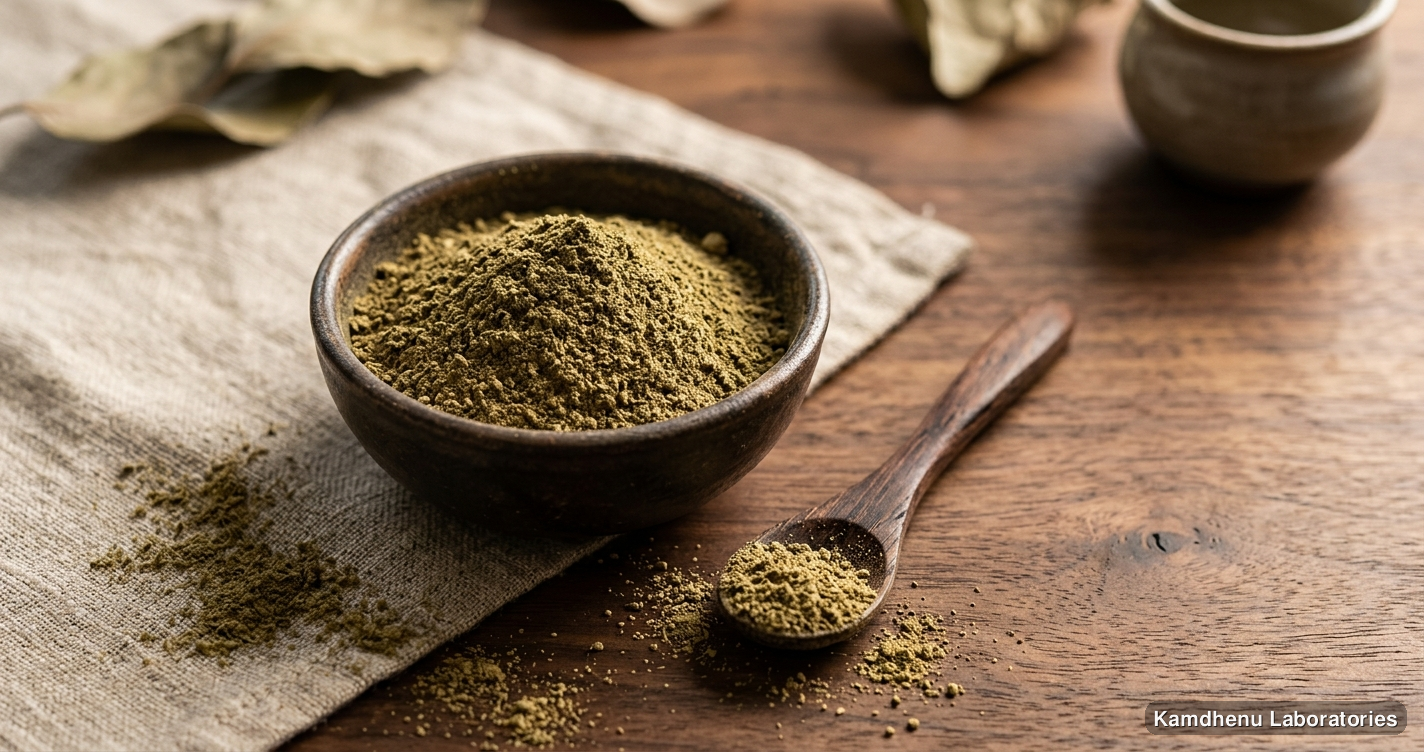 Ayurvedic powder — Harsingar Patti Powder 100 Gm I 250 Gm I 400 Gm, photographed in a wellness setting