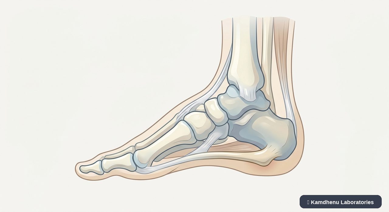 Editorial illustration representing Heel spur for the Kamdhenu Laboratories educational wellness blog.