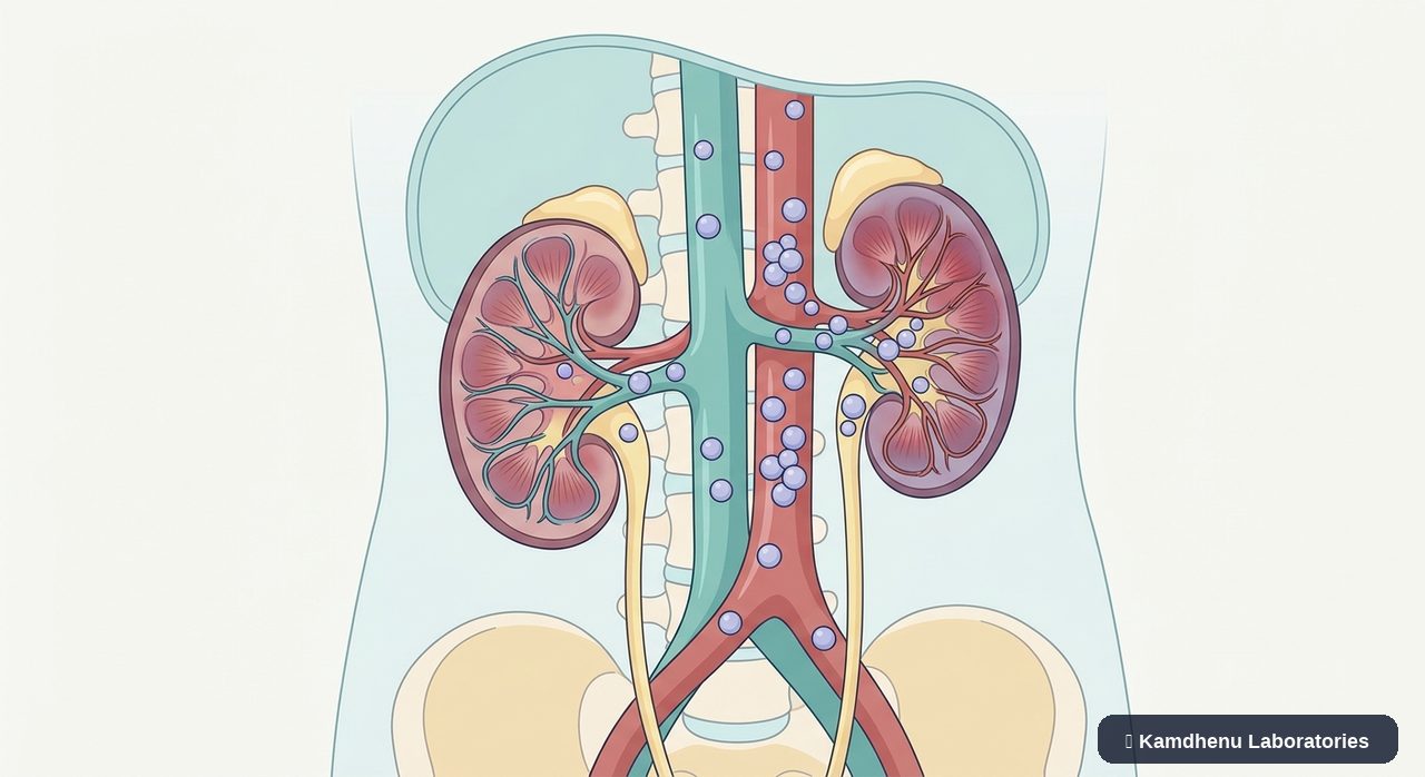 Editorial illustration representing Hyperkalaemia for the Kamdhenu Laboratories educational wellness blog.