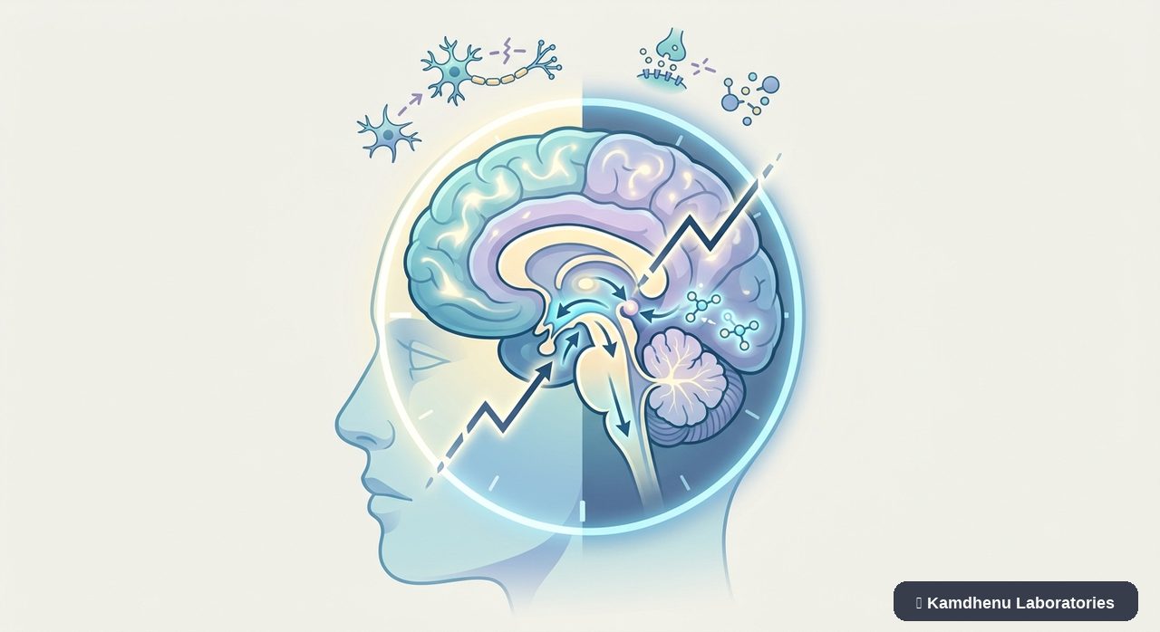 Editorial illustration representing Insomnia for the Kamdhenu Laboratories educational wellness blog.
