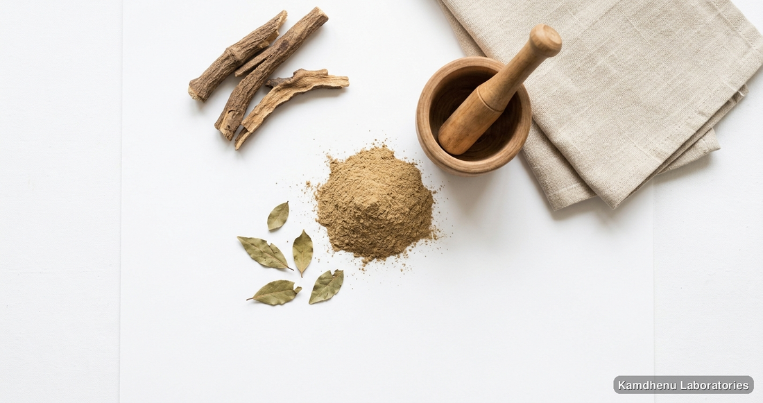 Jamun Chhal Powder — Ayurvedic powder. Clean product photograph on a soft light background.