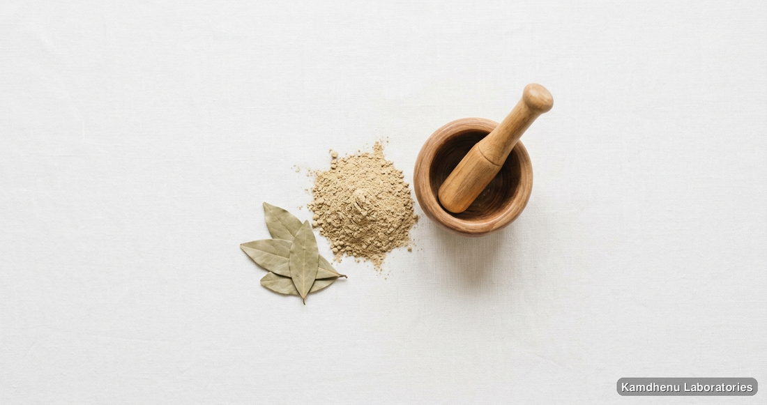 Jamun Chhal Powder — Ayurvedic powder. Clean product photograph on a soft light background.