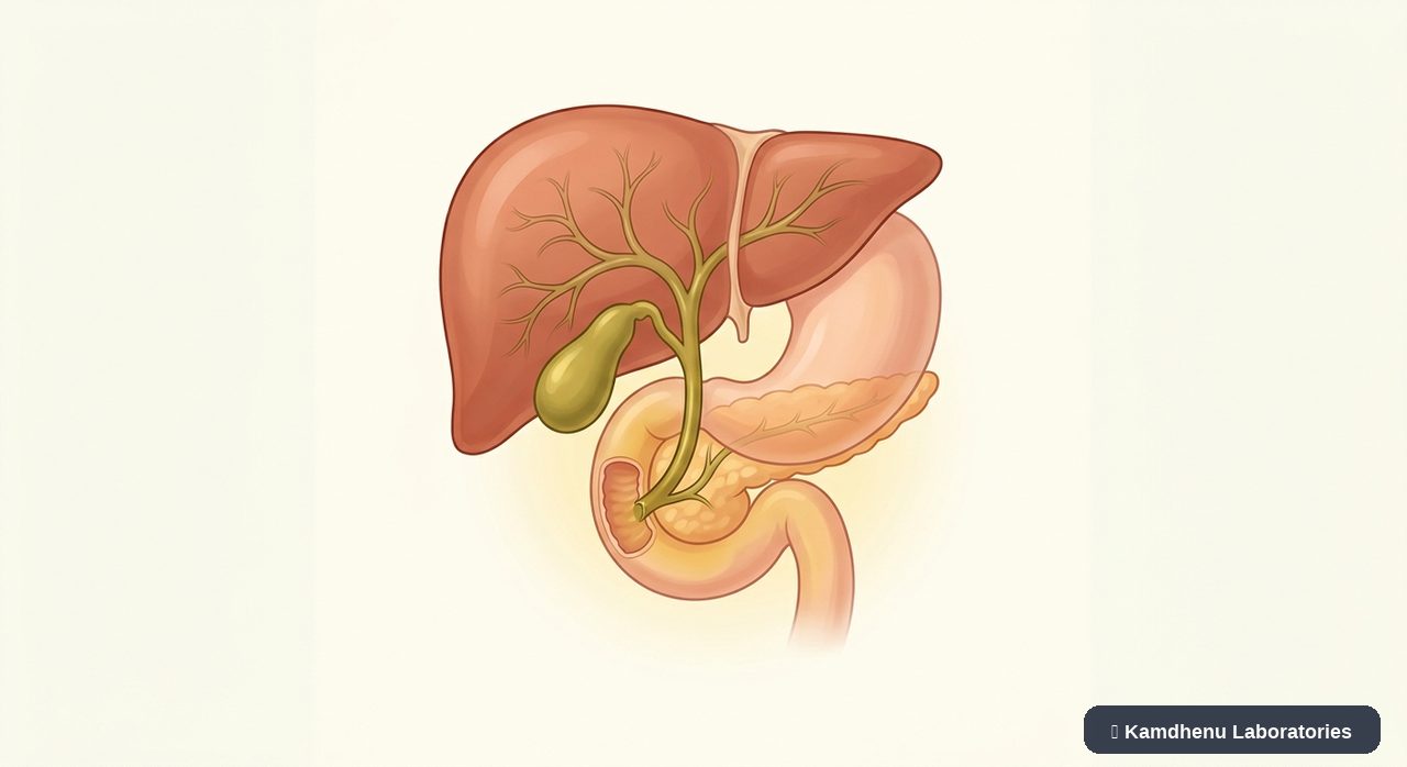 Editorial illustration representing Jaundice for the Kamdhenu Laboratories educational wellness blog.