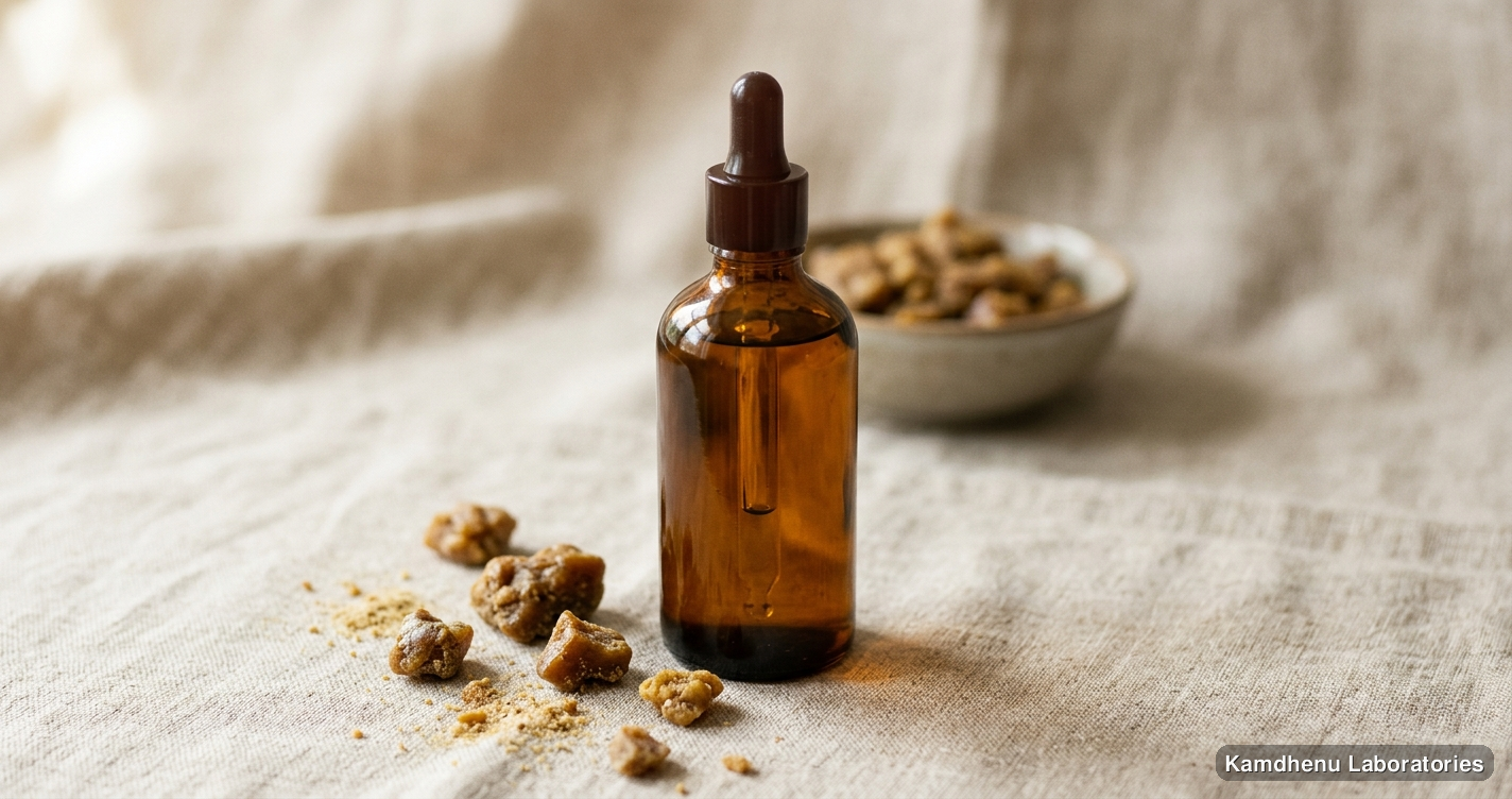 Ayurvedic oil — Kamdhenu Laboratories Irimedadi Taila – Ayurvedic Oil for Teeth & Gum Care 100 Ml featuring hing, photographed in a wellness setting