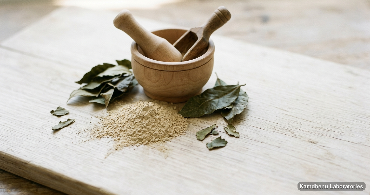 Kaolin Clay — Ayurvedic product. Clean product photograph on a soft light background.