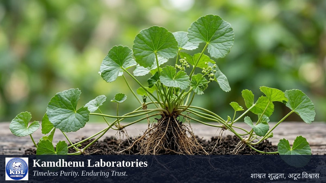 मण्डूकपर्णी (Centella asiatica) औषधीय पौधा — Whole plant; whole plant — Kamdhenu Laboratories