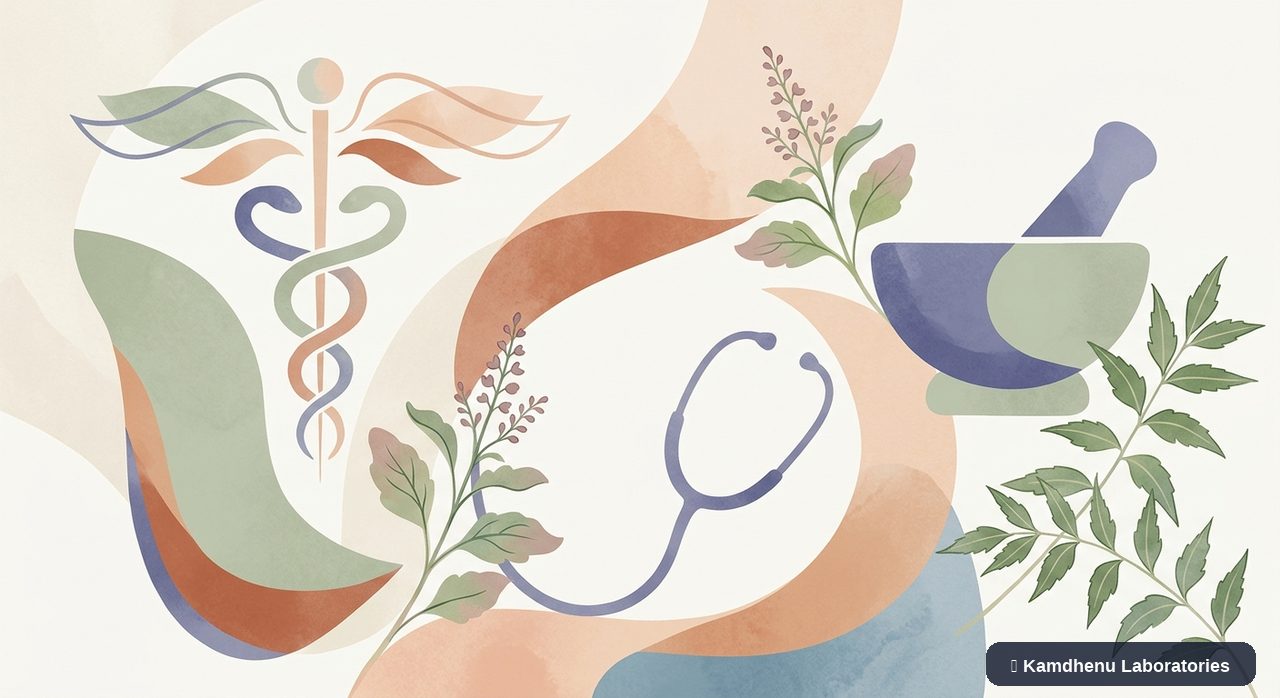 Editorial illustration representing Mastitis for the Kamdhenu Laboratories educational wellness blog.