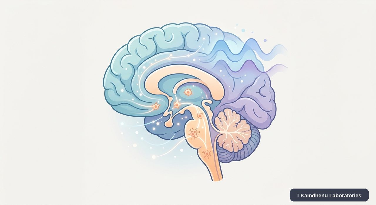 Editorial illustration representing Narcolepsy for the Kamdhenu Laboratories educational wellness blog.