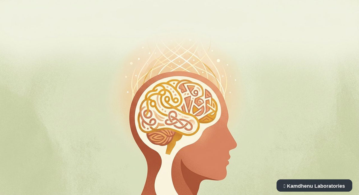 Editorial illustration representing Obsessive-compulsive disorder (OCD) for the Kamdhenu Laboratories educational wellness blog.