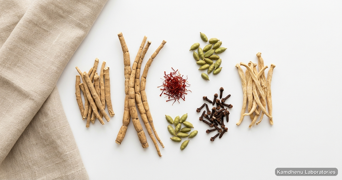Paramveer Pak | 200g — Ayurvedic product containing ashwagandha, shatavari, kesar. Clean product photograph on a soft light background.