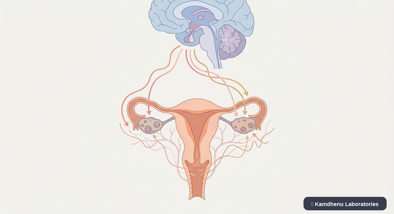 Editorial illustration representing Perimenopause for the Kamdhenu Laboratories educational wellness blog.