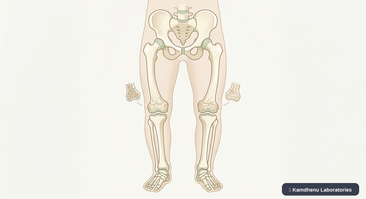 Editorial illustration representing Rickets for the Kamdhenu Laboratories educational wellness blog.