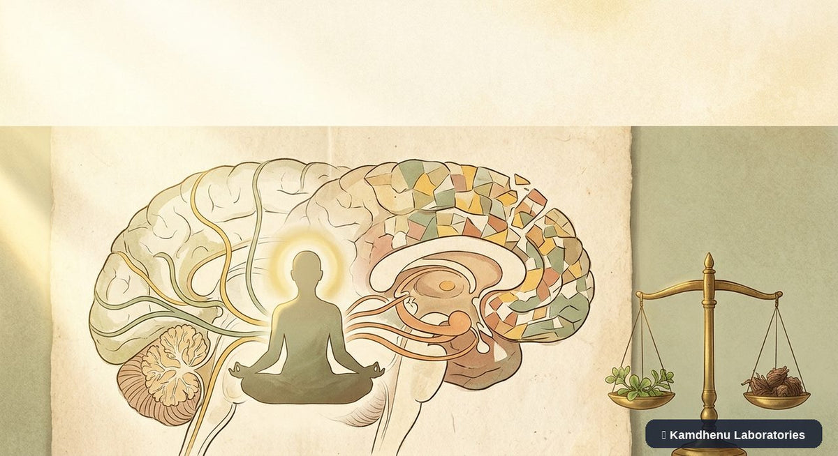 Editorial illustration representing Schizoaffective disorder for the Kamdhenu Laboratories educational wellness blog.
