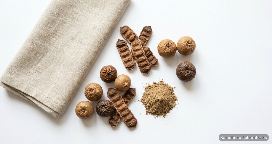 Shikakai Powder — Ayurvedic powder containing amla. Clean product photograph on a soft light background.