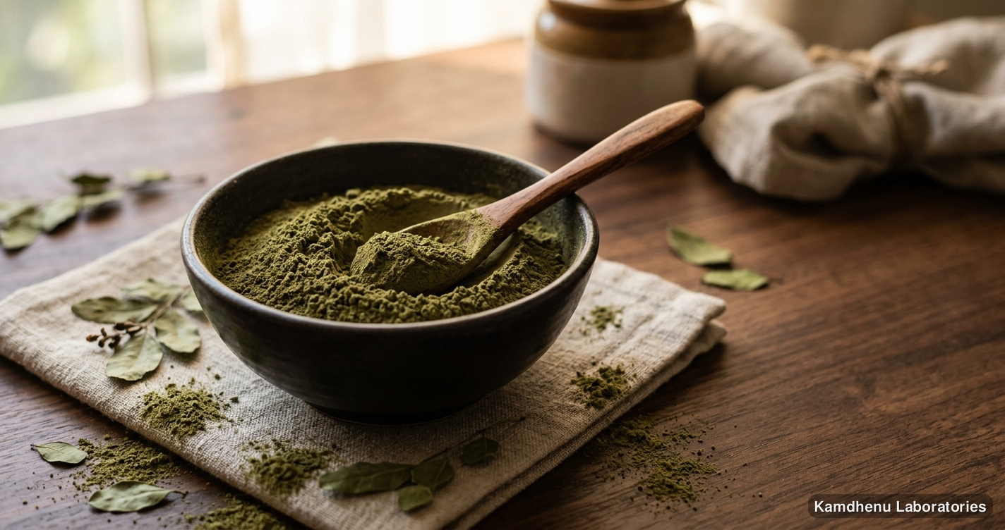 Ayurvedic powder — Shisam Patti Powder | 250 g, photographed in a wellness setting