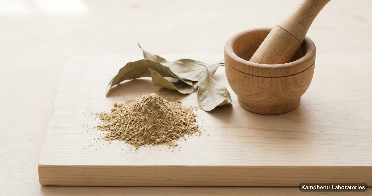 Sitopiladhi Churna — Ayurvedic powder. Clean product photograph on a soft light background.