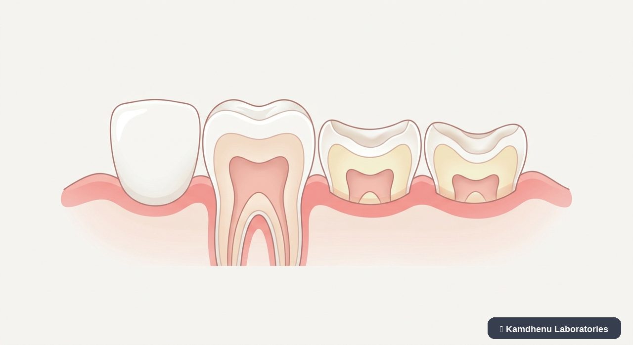 Editorial illustration representing Tooth erosion for the Kamdhenu Laboratories educational wellness blog.