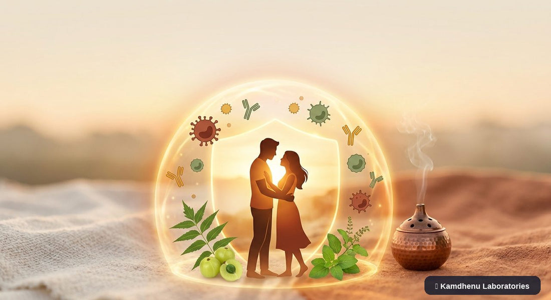 Editorial illustration representing Trichomoniasis for the Kamdhenu Laboratories educational wellness blog.