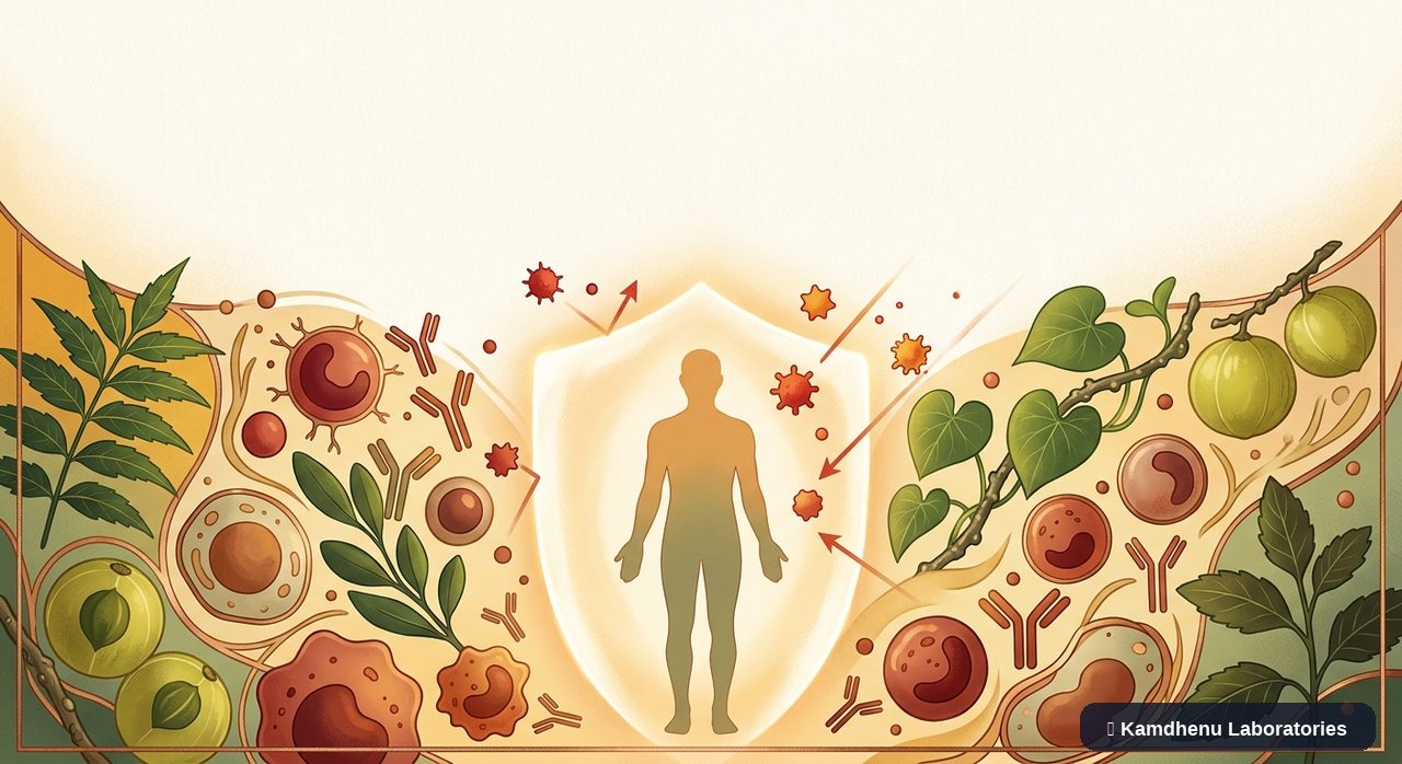 Editorial illustration representing Urticaria (Hives) for the Kamdhenu Laboratories educational wellness blog.