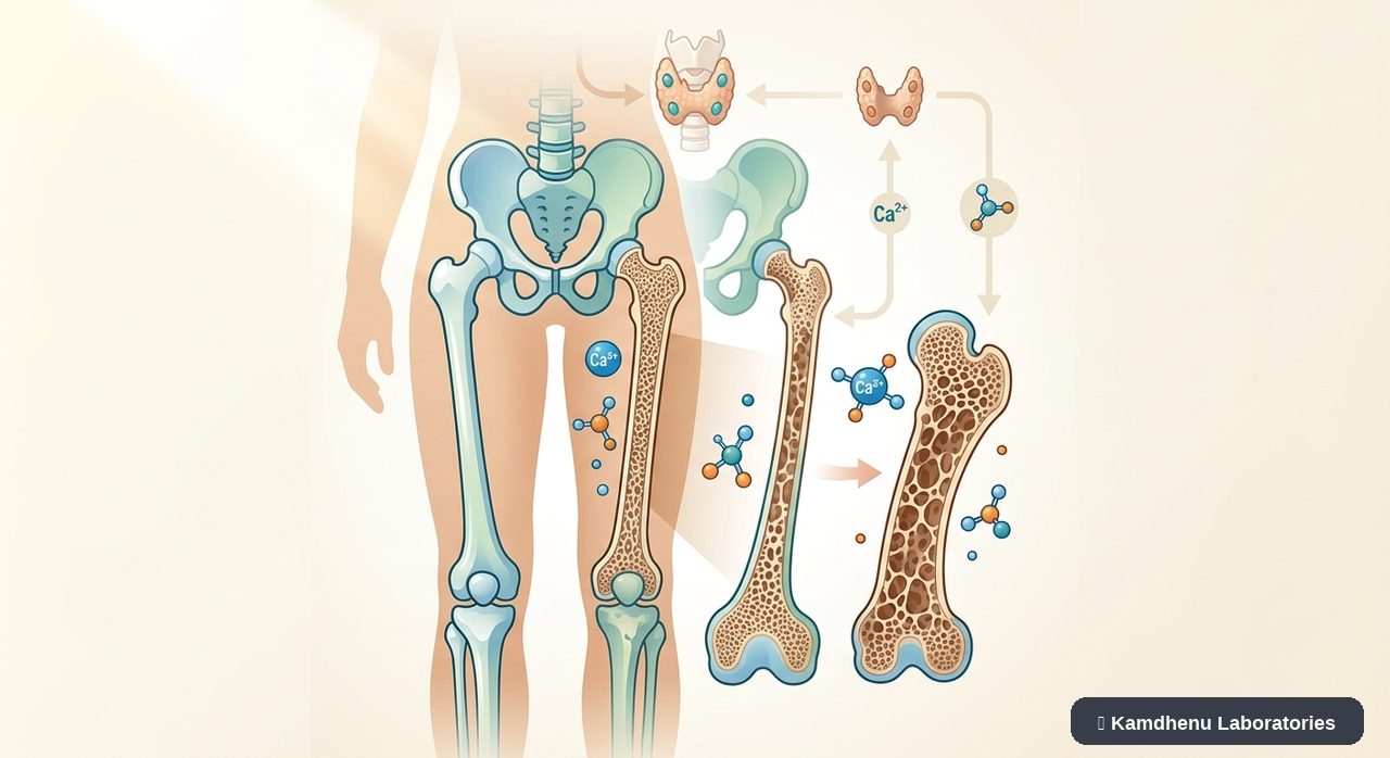 Editorial illustration representing Vitamin D deficiency for the Kamdhenu Laboratories educational wellness blog.