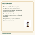 Apoorva Tailam — Storage & Safety: Store in a cool, dry place away from sunlight. Keep out of reach of children.