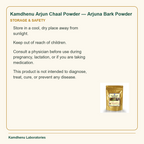 Kamdhenu Arjun Chaal Powder — Arjuna Bark Powder — Storage & Safety: Store in a cool, dry place away from sunlight.