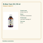 B-Akar Care Oil | 50 ml — Product Identity: Product name: B-Akar Care Oil; Brand: Kamdhenu Laboratories