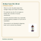 B-Akar Care Oil | 50 ml — Storage & Safety: Store in a cool, dry place away from sunlight. Keep out of reach of children.