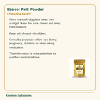 Babool Patti Powder — Storage & Safety: Store in a cool, dry place away from sunlight. Keep the pack closed and away from moisture.