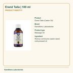 Erand Taila | 100 ml — Product Identity: Product: Erand Taila (Castor Oil); Brand: Kamdhenu Laboratories