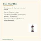 Erand Taila | 100 ml — Storage & Safety: Store in a cool, dry place away from direct sunlight.