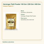 Harsingar Patti Powder 100 Gm I 250 Gm I 400 Gm — Product Identity: Brand: Kamdhenu Laboratories; Product: Harsingar (Parijat) Patti Powder
